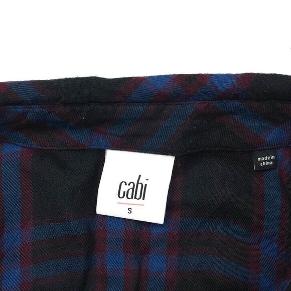 Cabi Moody Checkered Plaid Peplum Blouse Top - Picture 4 of 8